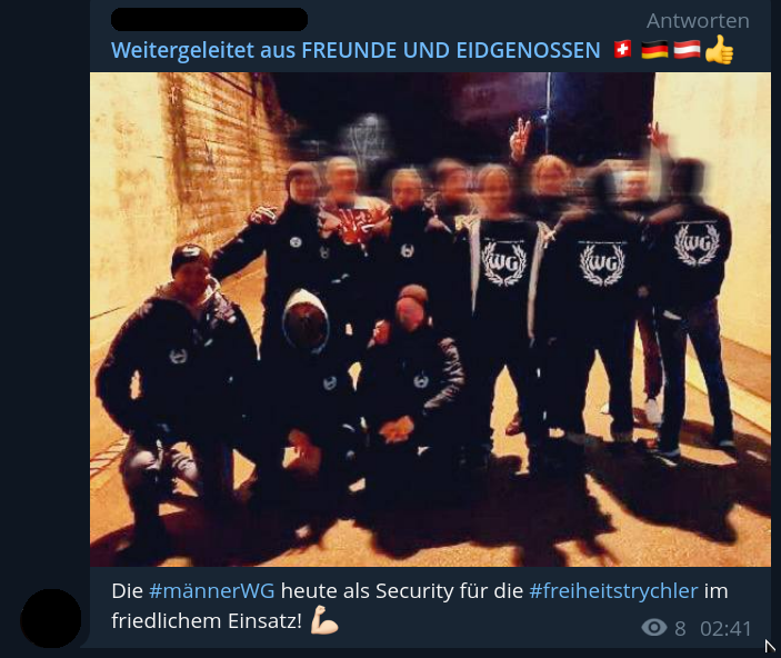 Martin H. freut sich über den Security-Einsatz für die Freiheitstrychler